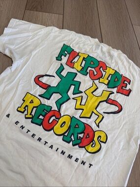 Vinyage A-Lab Flipside Records T Shirt Double Sided Size L Preowned Logo